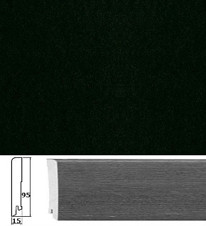 Плинтус шпонированный Pedross Черный матовый 95x15, 1 м.п.