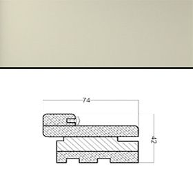 Коробка МДФ телескопическая Тип 20/74 (четверть 49) 2100х74х42мм для дверей с отделкой эмалью, Слоновая кость