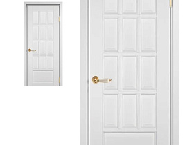 Межкомнатная дверь из массива ольхи Ока Лондон Эмаль белая, глухое полотно