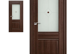 Межкомнатная дверь Profil Doors экошпон серия X 2X Орех Сиена полотно со стеклом узор   с фьюзингом
