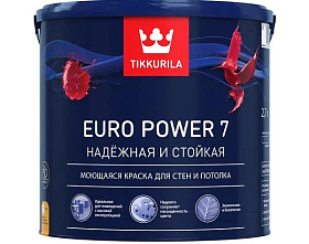 Краска интерьерная стойкая к мытью Tikkurila Euro Power-7 A матовая (2,7л)