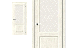 Межкомнатная дверь Браво Эко Шпон Неоклассик-33 Nordic Oak, стекло White Сrystal