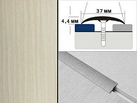 Порог декорированный одноуровневый В2 37х4,4 Дуб жемчужный