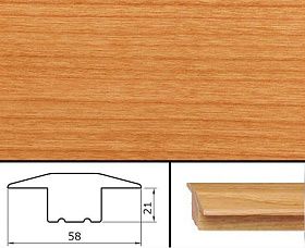 Молдинг массивный одноуровневый Pedross Т-образный 58х21х1000 Вишня