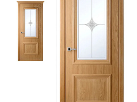Межкомнатная дверь шпон  Belwooddoors Франческо дуб, остекленное полотно мателюкс рис 23