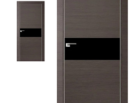 Межкомнатная дверь Profil Doors экошпон серия Z 4Z Грей Кроскут полотно со стеклом Черный лак (кромка с 2-х сторон хром Eclipse)