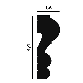 Молдинг Перфект Плюс гладкий P59 16х44х2000 мм, 1 м.п.