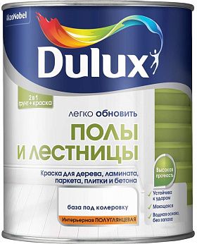 Краска полуглянцевая Dulux полы и лестницы BС (0,75л)