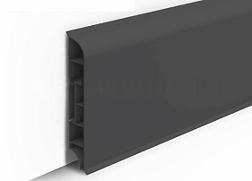 Напольный плинтус Идеал Дюра Округлый 093 Графит 2200мм/80мм/15мм, 1 м.п.