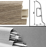 Напольный плинтус из пвх 22х49 мм с сертификацией кабельного канала