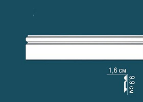 Молдинг Перфект гладкий AD401F 16х99х2300 мм, 1 м.п.