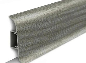 Напольный плинтус Идеал Классик К-П55п (пластиковый с кабель-каналом) 210 Дуб пепельный, 2200мм/55мм/22мм, 1 м.п.