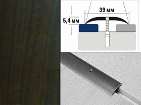 Порог декорированный полукруглый А39 39х5,4 мм Венге