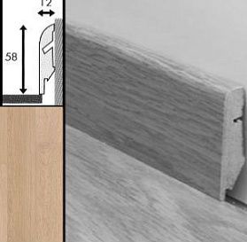 Плинтус Quick-Step QSSKR 58х12мм 01538 Доска белого дуба лакированная, 1 м.п.