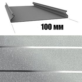 Потолок реечный Cesal S-100 Металлик серебристый с металлической полосой B22 (3м), 1 шт.