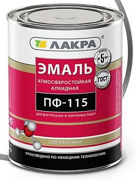 Эмаль ПФ-115 ЛАКРА, белый матовый Л-С, 1 кг