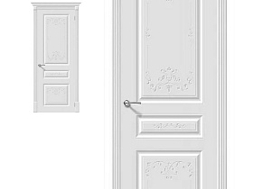 Межкомнатная дверь эмаль Bravo Скинни-14 Аrt Whitey глухое полотно