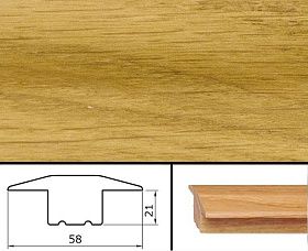 Молдинг массивный одноуровневый Pedross Т-образный 58х21х2700 Дуб