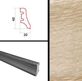 Плинтус Barlinek шпонированный 2200х40х20 мм Ясень, 1 м.п.