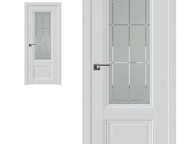 Межкомнатная дверь Profil Doors экошпон серия U 2.103 U Аляска, полотно со стеклом гравировка 1