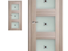 Межкомнатная дверь Profil Doors экошпон серия X 4X Орех Пекан полотно со стеклом узор  с фьюзингом