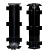 Угол внутренний ПВХ для алюминиевого плинтуса Русский профиль 100 мм, черный