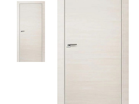 Межкомнатная дверь Profil Doors экошпон серия Z 1Z Кроскут ясень белый глухое полотно (кромка с 2-х сторон хром Eclipse)