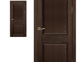 Межкомнатная дверь из массива сосны Ока Элегия Браш Орех, глухое полотно