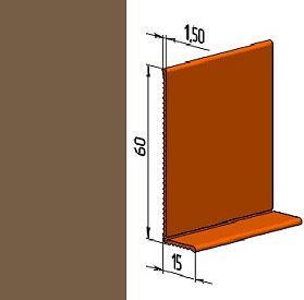 Гибкий напольный плинтус ПВХ JL60-1PC, бледно-коричневый (RAL 8025), 1 м.п.