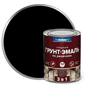 Грунт-эмаль по ржавчине 3 в 1 PROREMONTT черная