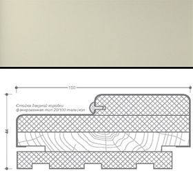 Коробка МДФ телескопическая тип 20/100 (четверть 49) 2100х100х44мм для дверей с отделкой эмалью, Слоновая кость