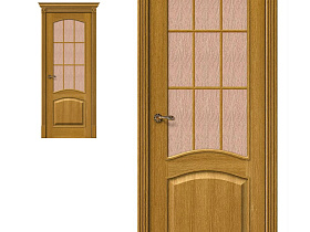 Межкомнатная дверь из натурального шпона Вуд Классик-33 Natur Oak полотно со стеклом Bronze Gloria