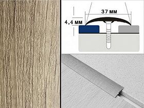 Порог ламинированный одноуровневый В2 37х4,4 Дуб натуральный
