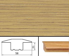 Молдинг массивный одноуровневый Pedross Т-образный 58х21х2700 Дуб без покрытия