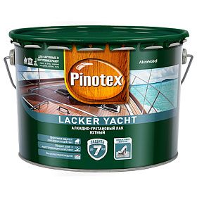 Атмосферостойкий алкидно-уретановый яхтный лак Pinotex Lacker Yacht 40 полуматовый (9л)