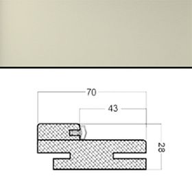 Коробка МДФ телескопическая Тип 50 (четверть 43) 2100х70х28мм для дверей с отделкой эмалью, Слоновая кость