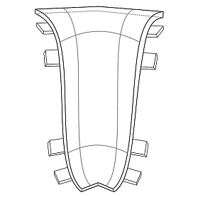Угол внутренний для плинтуса Deconika Д-П55-Нк (пластиковый с кабель-каналом)  211 Дуб рустик, 55мм