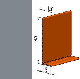 Гибкий напольный плинтус ПВХ JL60-1PC, телегрей (RAL 7046), 1 м.п.