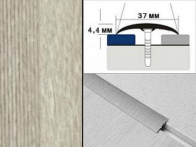 Порог декорированный одноуровневый В2 37х4,4 Ясень беленый