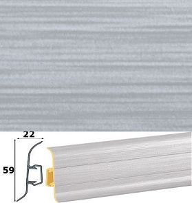 Напольный плинтус Cezar (пластиковый с кабель-каналом и прорезиненными краями) 201, 1 м.п.