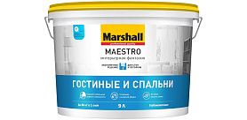 Краска для стен и потолков Marshall Maestro Интерьерная Фантазия глубокоматовая BW (4,5л)