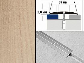 Порог декорированный плоский А6 37х2,8 мм Сосна