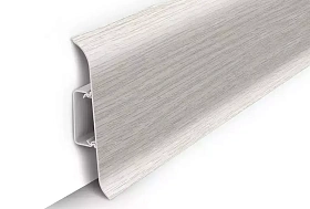 Напольный плинтус Идеал Классик К-П85п (пластиковый с кабель-каналом), 252 Ясень белый 2200мм/85мм/22мм, 1 м.п.