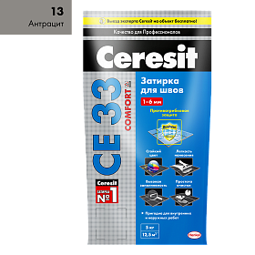 Затирка для швов Ceresit COMFORT CE33 Антрацит 13, 5кг