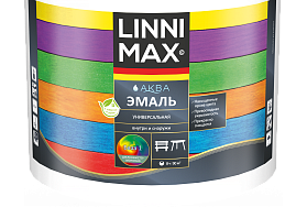 Эмаль водоразбавляемая акриловая Linnimax Аква для внутренних и наружных работ шелковисто-матовая, база 1