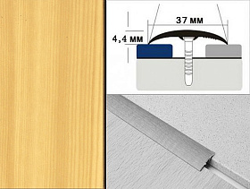 Порог разноуровневый декорированный С4 39,4х12 мм  Сосна светлая