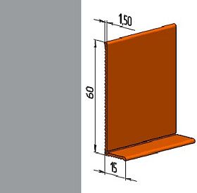 Гибкий напольный плинтус ПВХ JL60-1PC, серый (RAL 7040), 1 м.п.