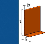 Гибкий напольный плинтус ПВХ JL60-1PC, транспортный синий (RAL 5017), 1 м.п.