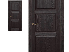 Межкомнатная дверь из массива сосны Ока Турин Браш Венге, глухое полотно