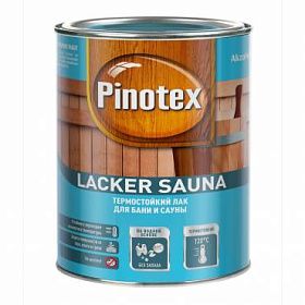 Термостойкий лак для помещений с умеренной и повышенной влажностью Pinotex Lacker Sauna 20 полуматовый (1л)